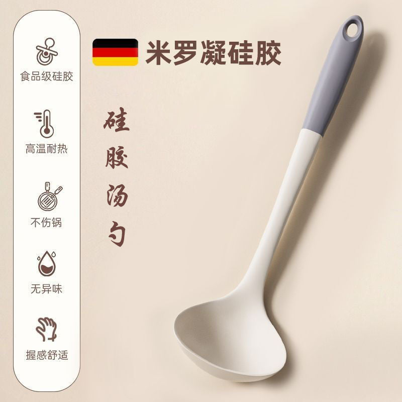 Food Grade Silicone Shovel Non-Stick Special Sticker High Temperature Resistant Silicone Shovel Protecting Pot Household Cooking Shovel Soup Spoon