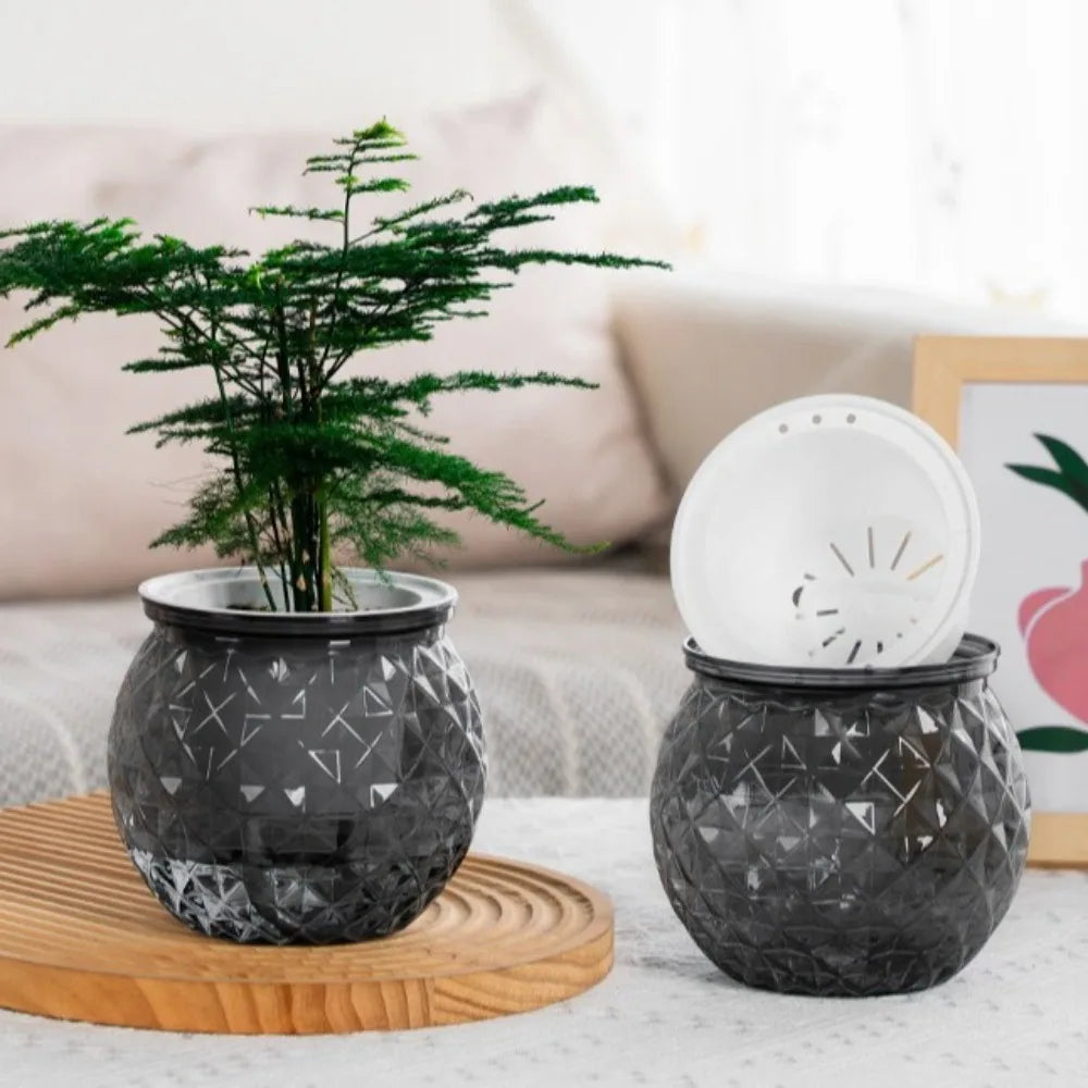 New Self Watering Hydroponic Plants Pot Plastic Removable Mini Succulent Planter Tabletop Vase Flowerpot