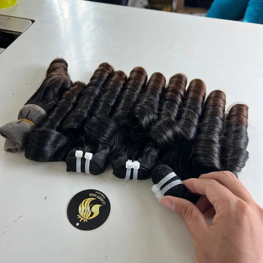 CDYHAIRVN Bouncy Curls Virgin Hair Bundles Wholesale Super Double Drawn 100% Human Hair Injection Tape Weft 8-40inch Natural
