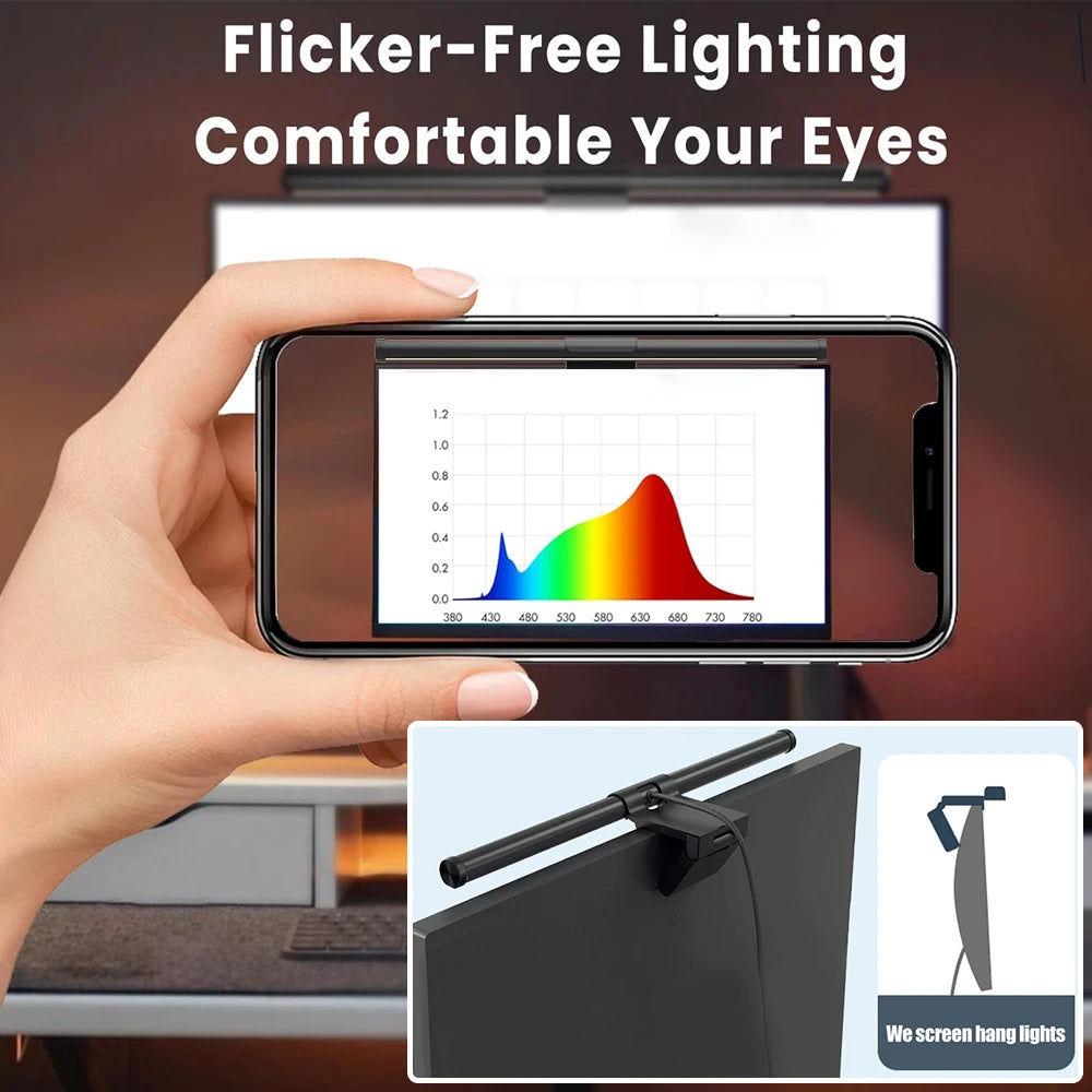 RGB Monitor Light Bar Strip Eye Care Dimmable Table Lamp for Work Game Learning Reading - Atmosphere Lighting