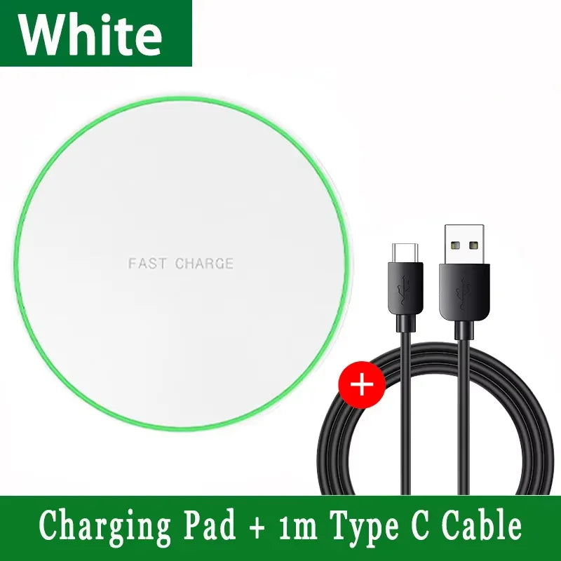 Wireless Charging Pad Fast Wireless Charger Compatible for iPhone 17 Pro 16 15 14 13 12 SE XS Max XR AirPods for Samsung Galaxy