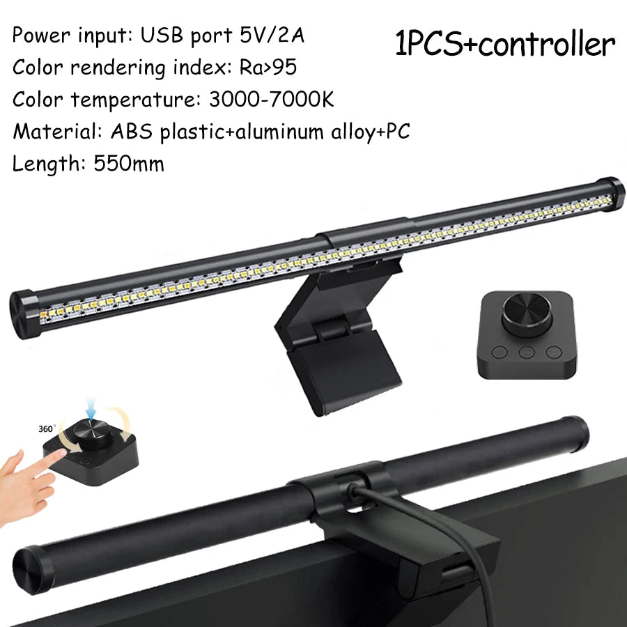 RGB Monitor Light Bar Strip Eye Care Dimmable Table Lamp for Work Game Learning Reading - Atmosphere Lighting