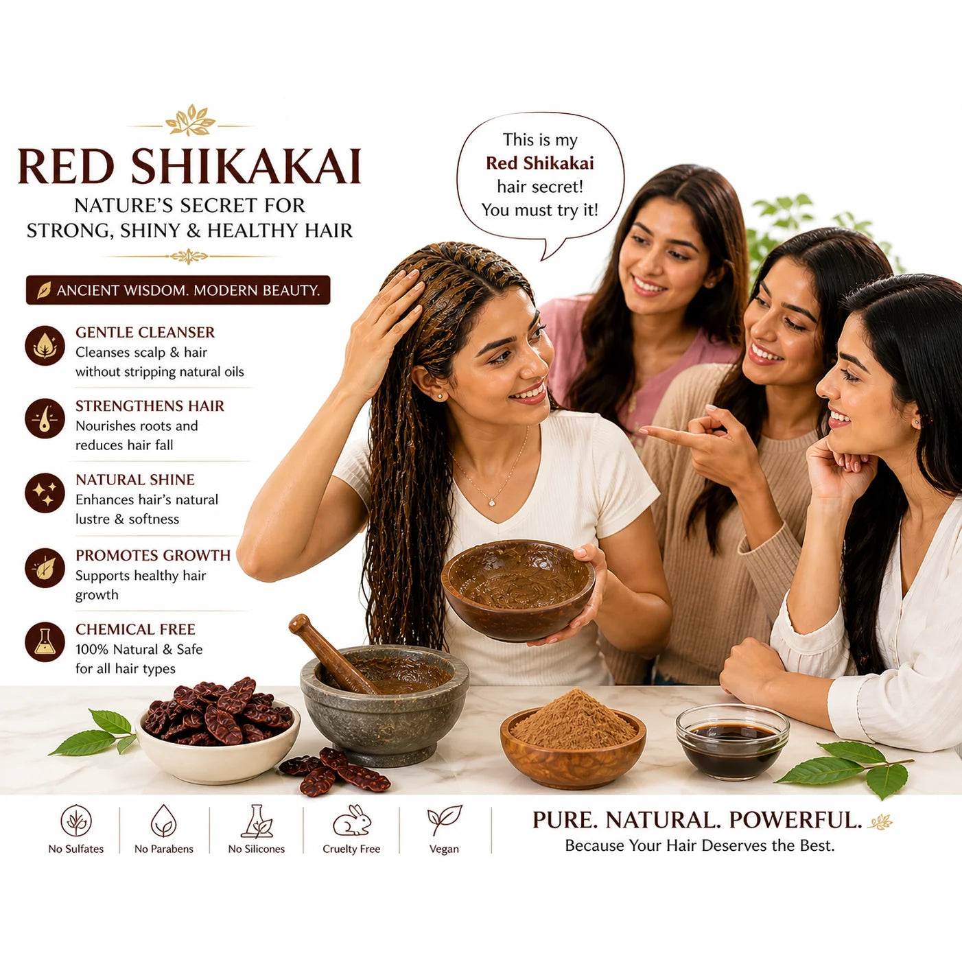 Shikakai Pods and Powder for Silky Hair Natural Scalp Health Solution Multi-purpose Hair Care and Styling Product