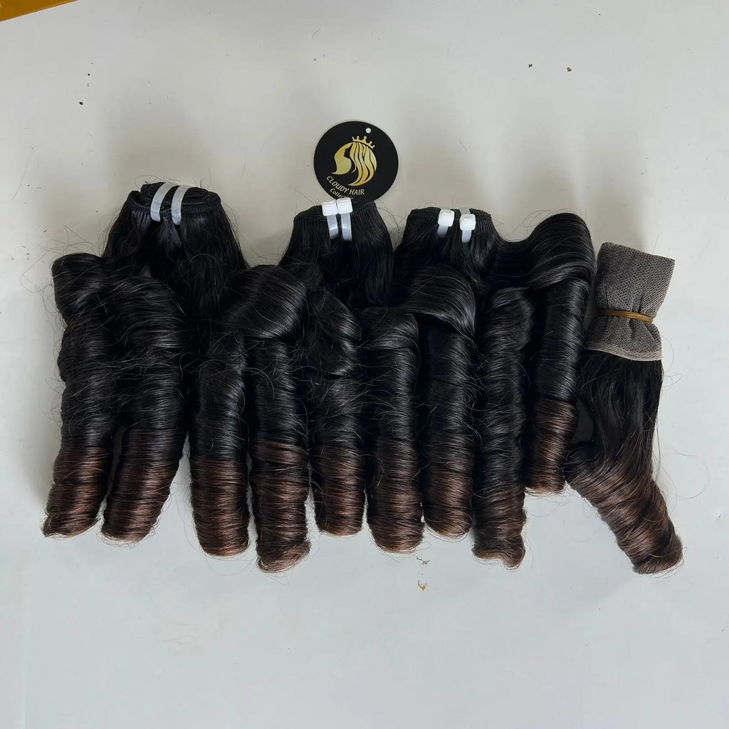 CDYHAIRVN Bouncy Curls Virgin Hair Bundles Wholesale Super Double Drawn 100% Human Hair Injection Tape Weft 8-40inch Natural