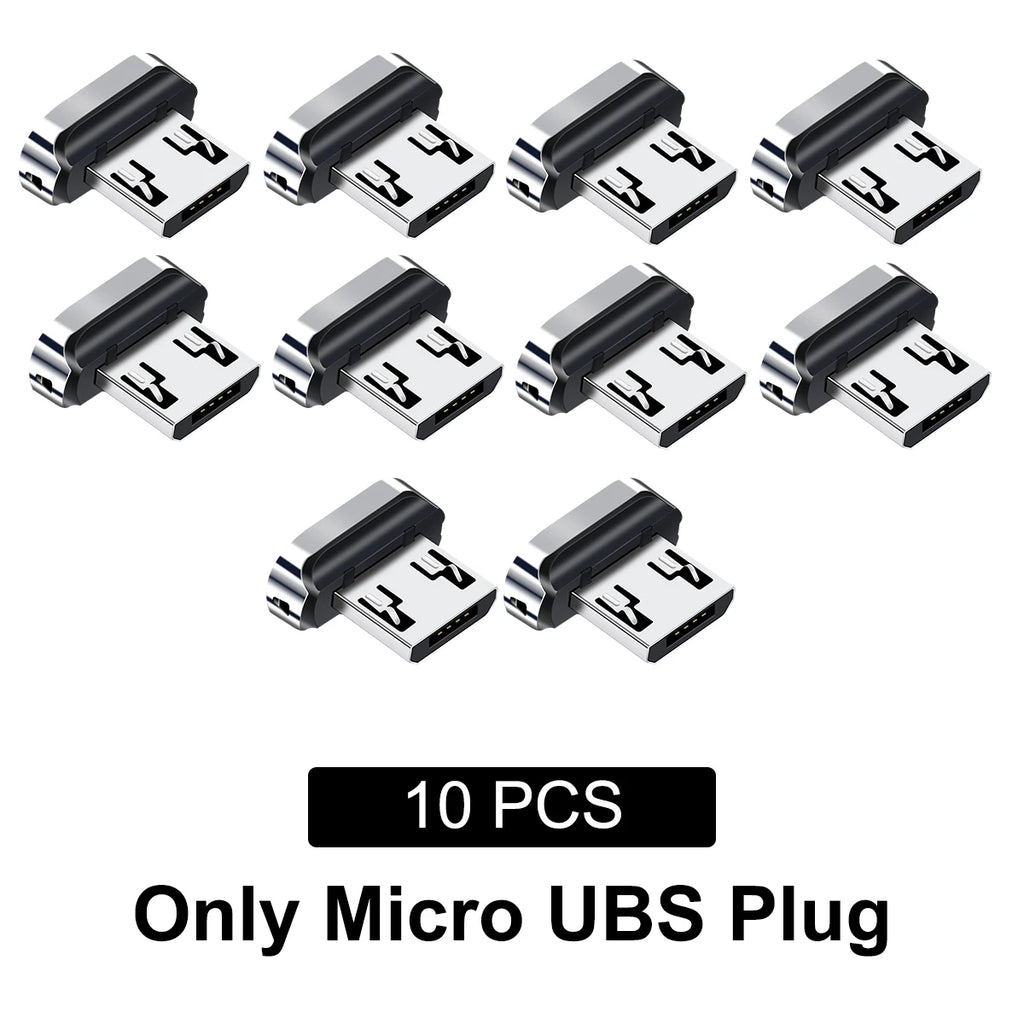 10Pcs Magnetic Tip for Fonken Magnetic Cable Type C Micro USB Magnet Replacement Part Mobile Phone Dust Plug Adapter for Android