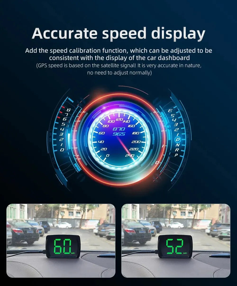 Y03 Universal Car HUD Head Up Display Digital Speedometer Big Font KMH Projector For Auto Electronic Speed Meter Accessory