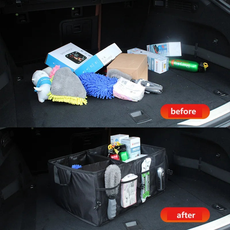 Car Backup Storage Box, Folding Large Car Cargo Box Camping Car Storage Box Multi functional Folding Organizing Box