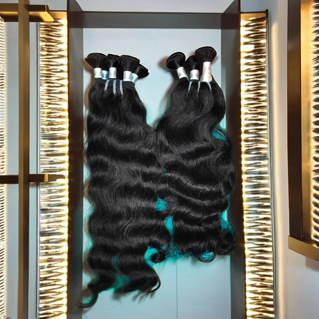 Wholesale 100% Raw Virgin Unprocessed Remy Weaving Machine Double Weft No Compromise High Quality Bulk Indian Loose Deep Wave